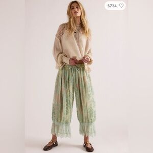 NWT Intimately Free People Forever Young Burnout Pants Seafoam Combo Small